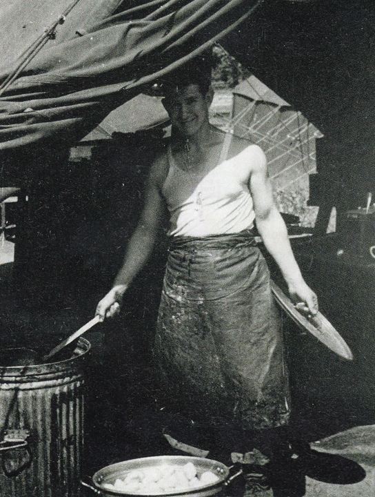 Vojenská kuchyně v Borském parku, 1945