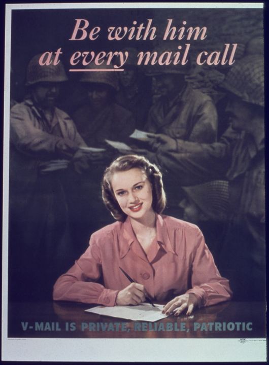 Dobový americký plakát propagující V-mail